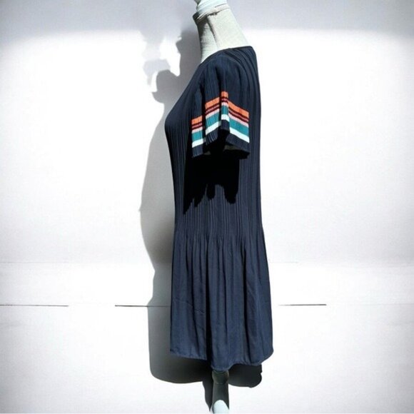 🌻Maje Rolini Pleated Mini Dress with Colorful Flutter Sleeves Size 1 or Small - Picture 9 of 13